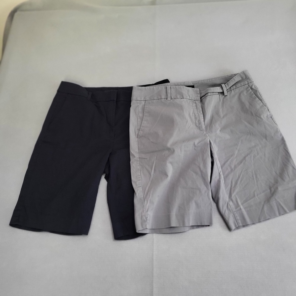 Ann Taylor Bermuda Shorts Lot Of 2 Women's Size 12 Dark Blue And Gray
